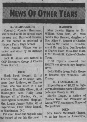 News of Other Years - Spirit of Jefferson Farmers Advocate - Thursday, August 30, 1979