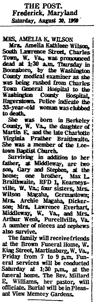 MRS. AMELIA K. WILSON - The Post - Saturday, August 30, 1969